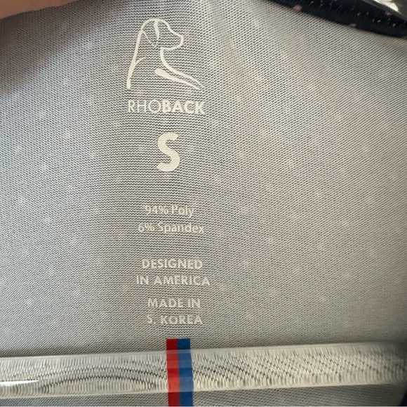 Women’s small - Rhoback Polka Dot Navy/Pink Performance hoodie- cute athleisure! - Picture 3 of 5